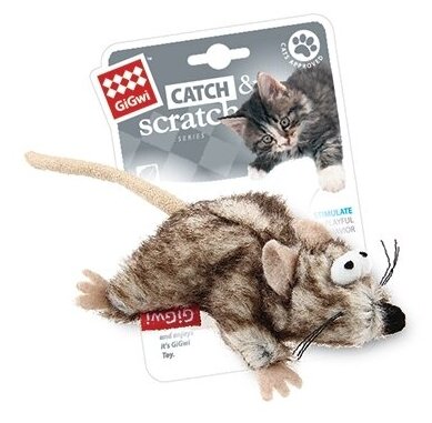 GiGwi игрушка для кошек Мышка, с кошачьей мятой, 8 см - фотография № 3