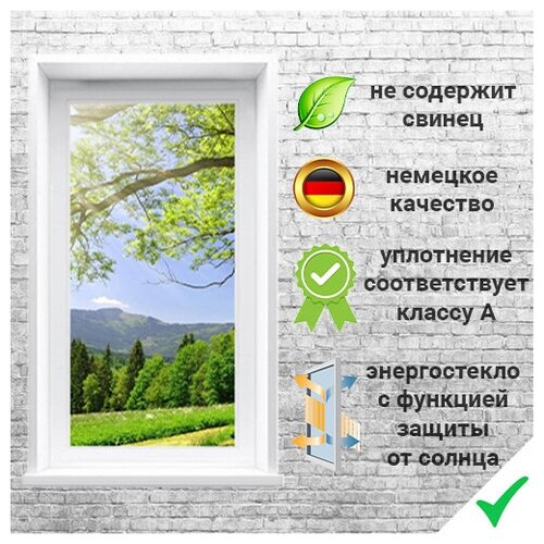 Окно пластиковое глухое REHAU 60 от компании Гефест. Ширина 1100 х Высота 400 мм