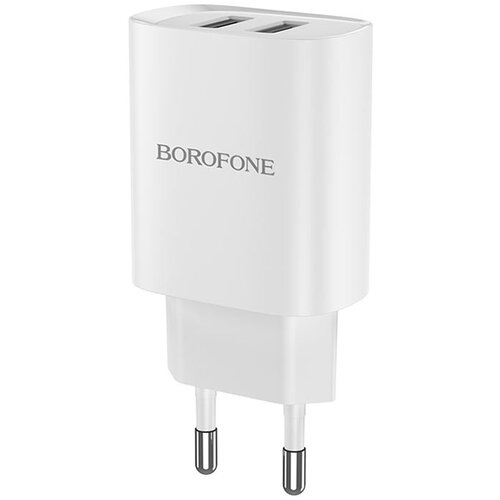 СЗУ USB 2.1A 2 USB порт BOROFONE BN2 Super fast белый зарядное устройство borofone bn2 super fast 2 usb 2 1a черный