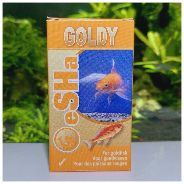 eSHa GOLDY 10 мл - кондиционер для аквариумов со всеми породами золотых рыбок без аэрации и биофильтрации для обработки до 65 л воды. Эша, Еша, Голди