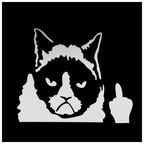 Наклейка на авто 10 х 13 см светоотражающая Кот 465₽
