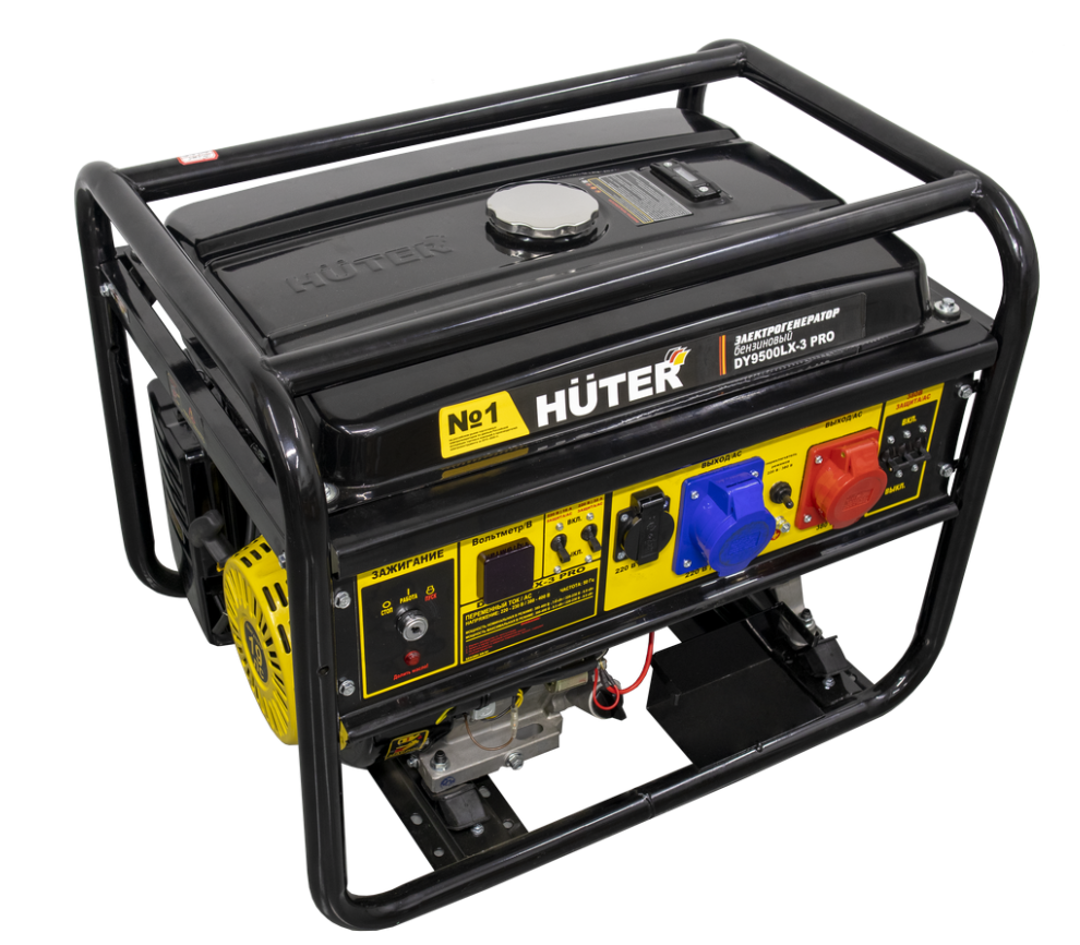 Генератор бензиновый Huter DY9500LX-3 Pro, (8500 Вт) для дома/огорода/дачи/стройки