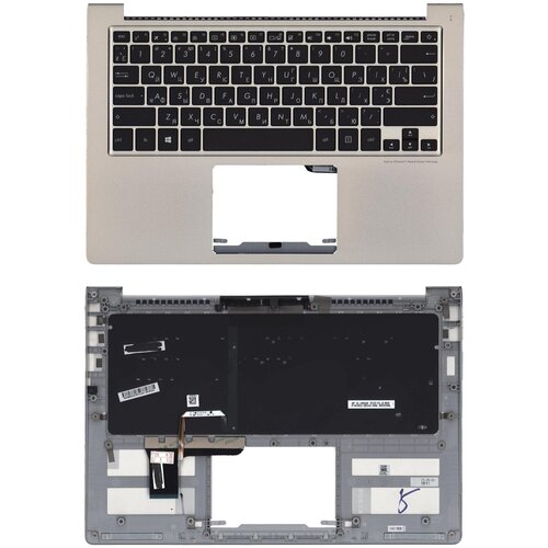 Клавиатура keyboard для ноутбука Asus ZenBook UX303U черная с подсветкой серый топкейс 2909₽