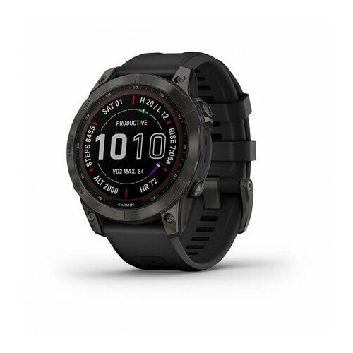 Garmin Fenix 7 Sapphire Solar титановый серый DLC с черным ремешком серый 9499900₽