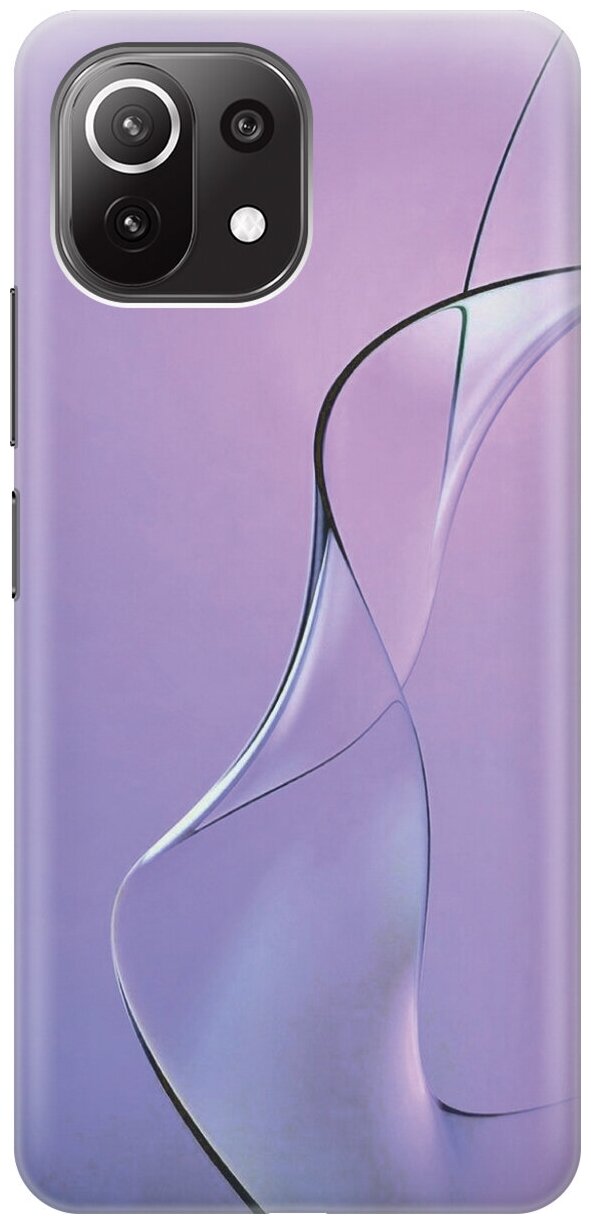 Силиконовый чехол Сиреневый изгиб на Xiaomi Mi 11 Lite / 11 Lite 5G / Сяоми Ми 11 Лайт / 11 Лайт 5г