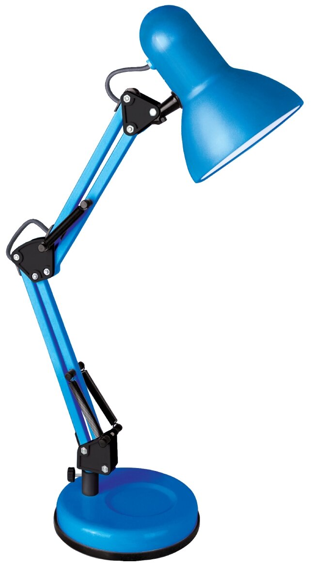 Лампа офисная Camelion Light Solution KD-313 C06, E27, 40 Вт, цвет арматуры: синий, цвет плафона/абажура: синий