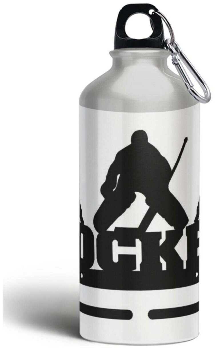 Бутылка спортивная, туристическая фляга, 500мл с карабином Хоккей спорт - 173