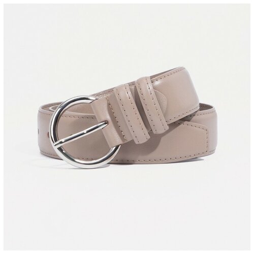 фото Ремень, ширина 3,5 см, винт, пряжка металл, цвет бежевый recom