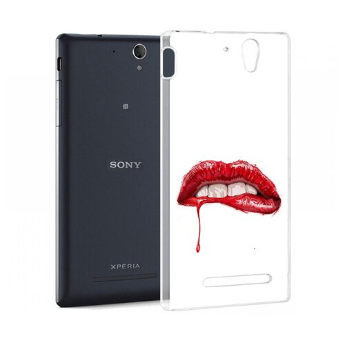 Чехол задняя-панель-накладка-бампер MyPads яркие красные губы для Sony Xperia C3/C3 Dual Sim противоударный