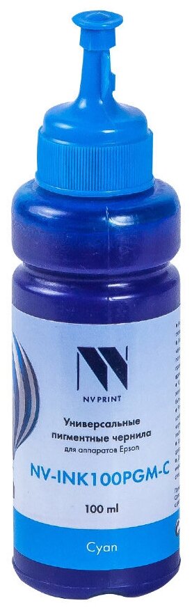 Чернила NV-INK100 универсальные Cyan пигментные для аппаратов Epson (100ml)