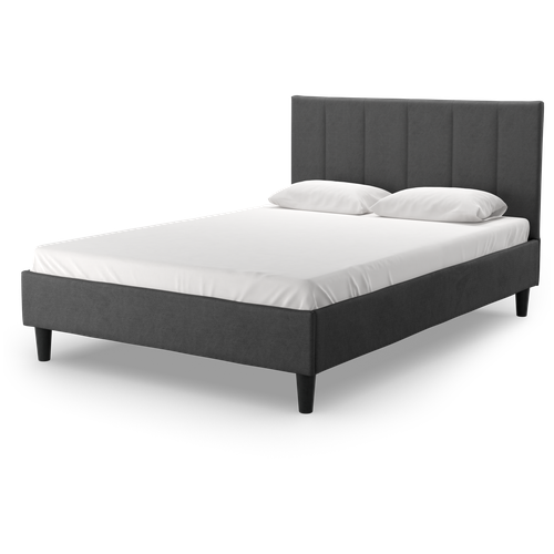Кровать Salotti Джейн 160, велюр, ткань Тако, темно-серый, 206х164х106 см