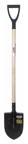 Лопата штыковая из рельсовой стали грандмастер, 21х36 см, высота 130 см, деревянный черенок, 70999, 606553
