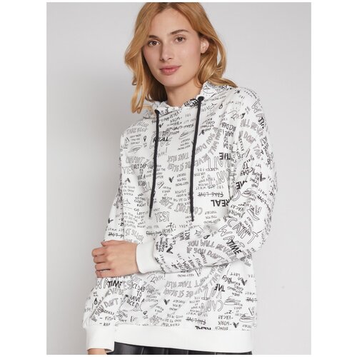 фото Худи с принтом, цвет белый, размер l zolla