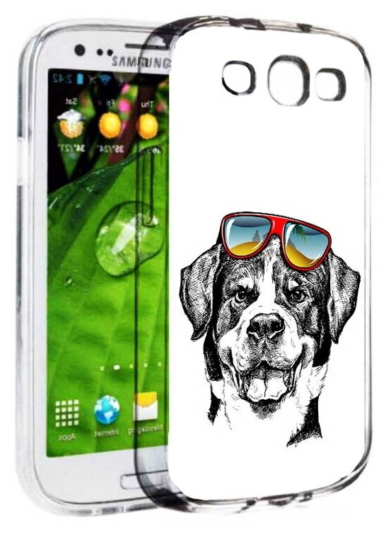 Чехол задняя-панель-накладка-бампер MyPads счастливая собака для Samsung Galaxy S3 GT-I9300/Duos GT-I9300I противоударный