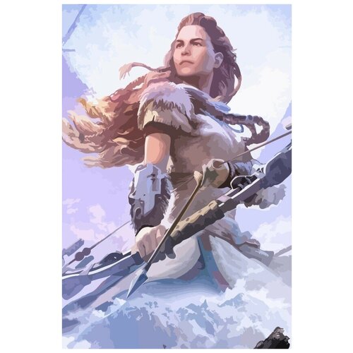 Картина по номерам на холсте игра Horizon Zero Dawn (Элой) - 8916 В 60x40 картина по номерам на холсте игра horizon zero dawn 8917 в 60x40