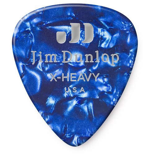 Медиаторы, очень жесткие, 12 шт. Dunlop Celluloid Blue Pearloid Extra Heavy 483P10XH 12Pack