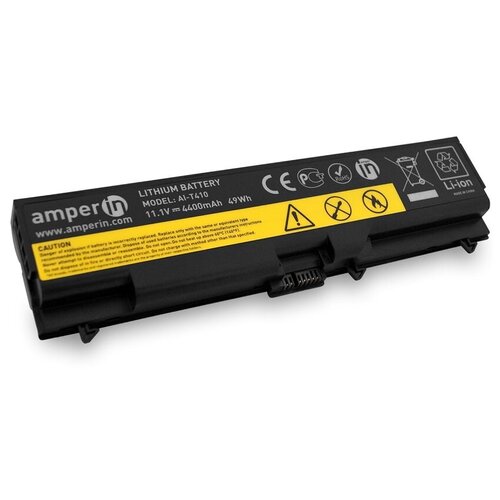 Аккумуляторная батарея Amperin для ноутбука Lenovo ThinkPad EDGE, SL, E 11.1V 4400mAh (65Wh) AI-T410 аккумулятор amperin для ноутбука lenovo thinkpad edge sl e 11 1v 4400mah 65wh ai t410 42t4733