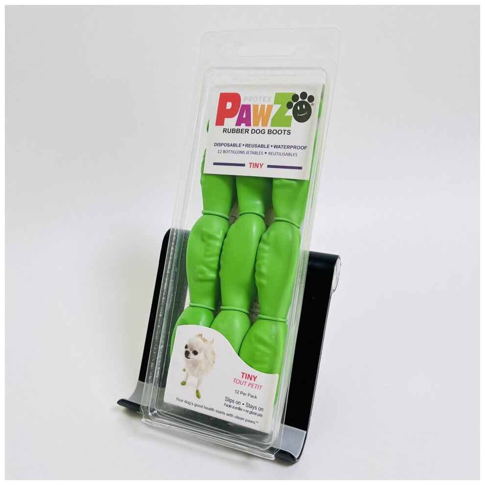 Обувь для собак Лапушки PawZ, Tiny, зеленый - фотография № 2