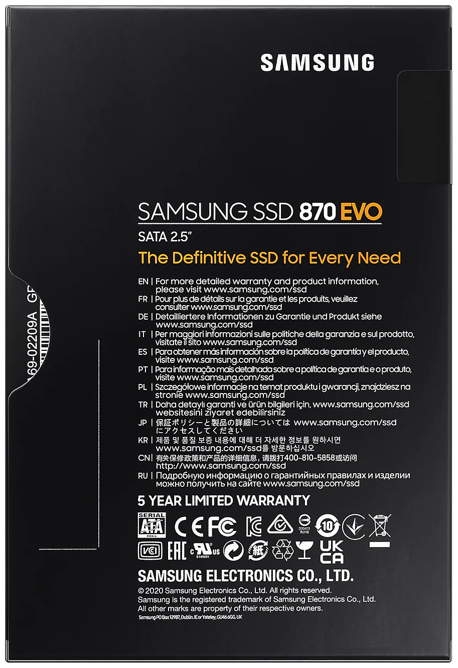 Накопитель SSD 2.5'' Samsung 870 EVO 4TB SATA 6Gb/s V-NAND 3bit MLC 560/530MB/s IOPS 98K/88K MTBF 1.5M - фото №7