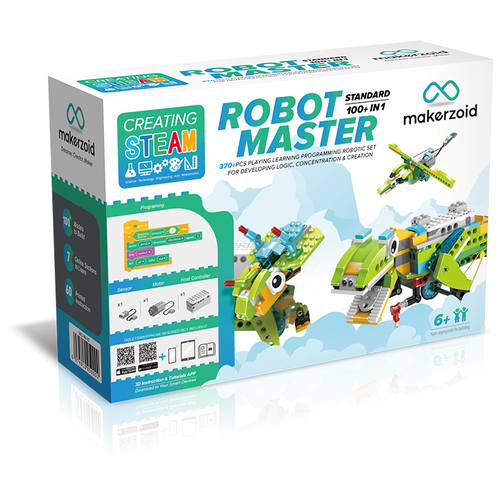 Электронный программируемый робот-конструктор Makerzoid Robot Master Standard 100в1. Конструктор для мальчиков и девочек(Аналог LEGO Technic)