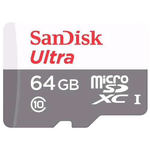 SanDisk Карта памяти 64GB SanDisk Ultra® microSDXC 100MB/s Class 10 UHS-I (SDSQUNR-064G-GN3MN) комплект 3 штук карта памяти sandisk ultra microsdxc uhs i cl10 sdsqunr 064g gn3mn