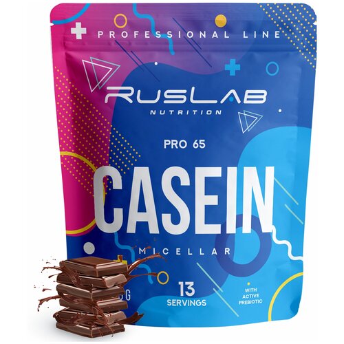 Micellar CASEIN PRO 65, казеиновый протеин, белковый коктейль (416 гр), вкус шоколад казеиновый протеин super power milk белковый коктейль 800 гр вкус шоколад