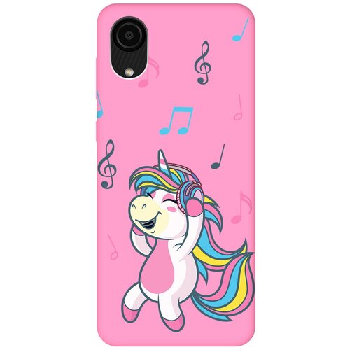 Матовый чехол Musical Unicorn для Samsung Galaxy A03 Core / Самсунг А03 Кор с 3D эффектом розовый матовый чехол lady unicorn для samsung galaxy a03 core самсунг а03 кор с 3d эффектом бирюзовый