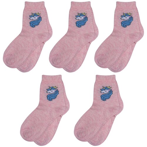 фото Комплект из 5 пар детских носков rusocks (орудьевский трикотаж) рис. 05, розовые, размер 16-18