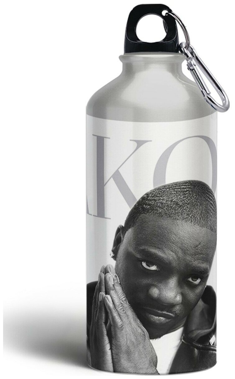 Бутылка спортивная, туристическая фляга, 500мл с карабином Akon - 1