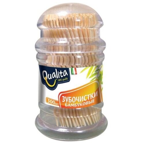 Зубочистки Qualita бамбуковые, 300 шт/уп