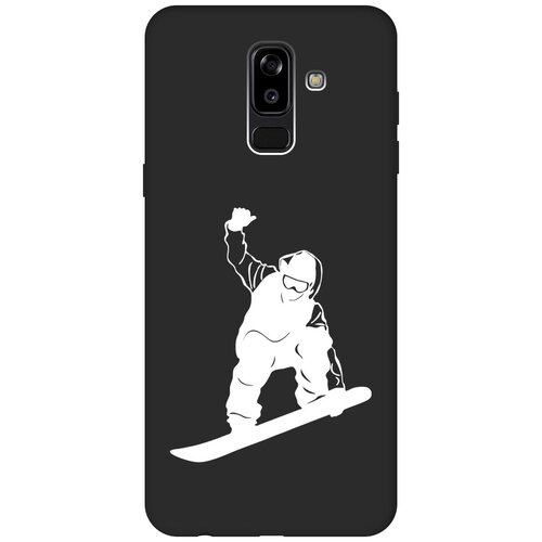 Матовый чехол Snowboarding W для Samsung Galaxy J8 / Самсунг Джей 8 с 3D эффектом черный матовый чехол introvert w для samsung galaxy j8 самсунг джей 8 с 3d эффектом черный