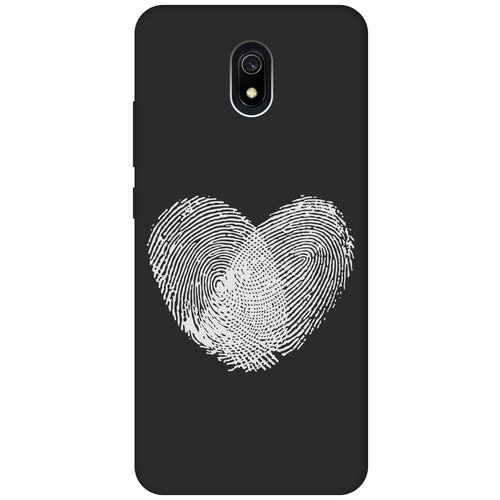 Матовый чехол Lovely Fingerprints W для Xiaomi Redmi 8A / Сяоми Редми 8А с 3D эффектом черный матовый чехол lovely fingerprints w для xiaomi redmi 12c сяоми редми 12с с 3d эффектом черный