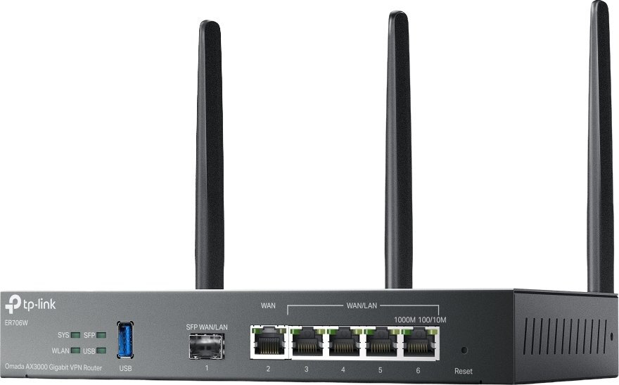 Маршрутизатор Omada ER706W VPN с гигабитными портами и поддержкой Wi Fi AX3000