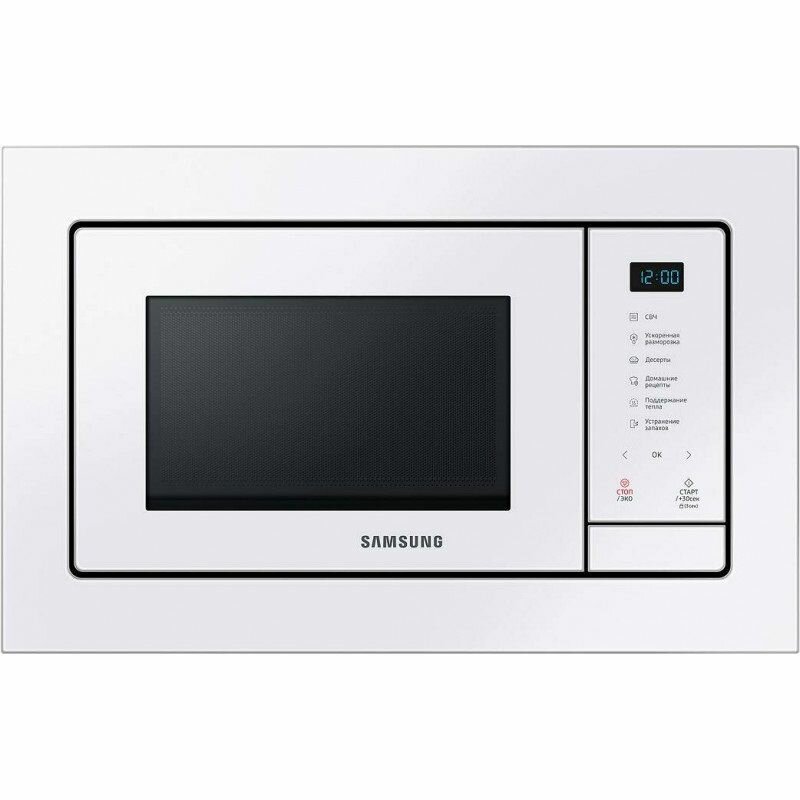 Микроволновая печь Samsung MS23A7118AW/BW, встраиваемая, 23 л, белая