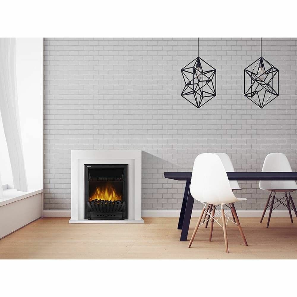 Электрокамин: Очаг Electrolux EFP/P-1020LS, портал Simple Classic белый мрамор