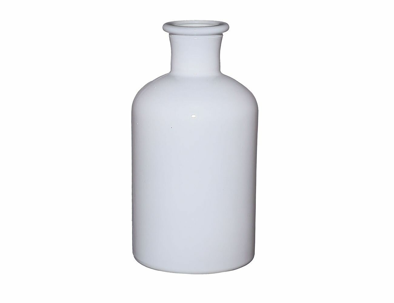 Стеклянная ваза-бутыль, белая, 12 см, 4 SEASONS