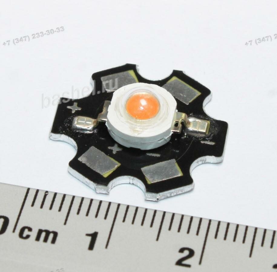 Star-3W 100Lm, Full 400-840nm, 120°, 3.5V KW-F-3WS Pink 400-840нм (полный спектр - фито, KonWin), Мощный светодиод, 600mA, 3.5V