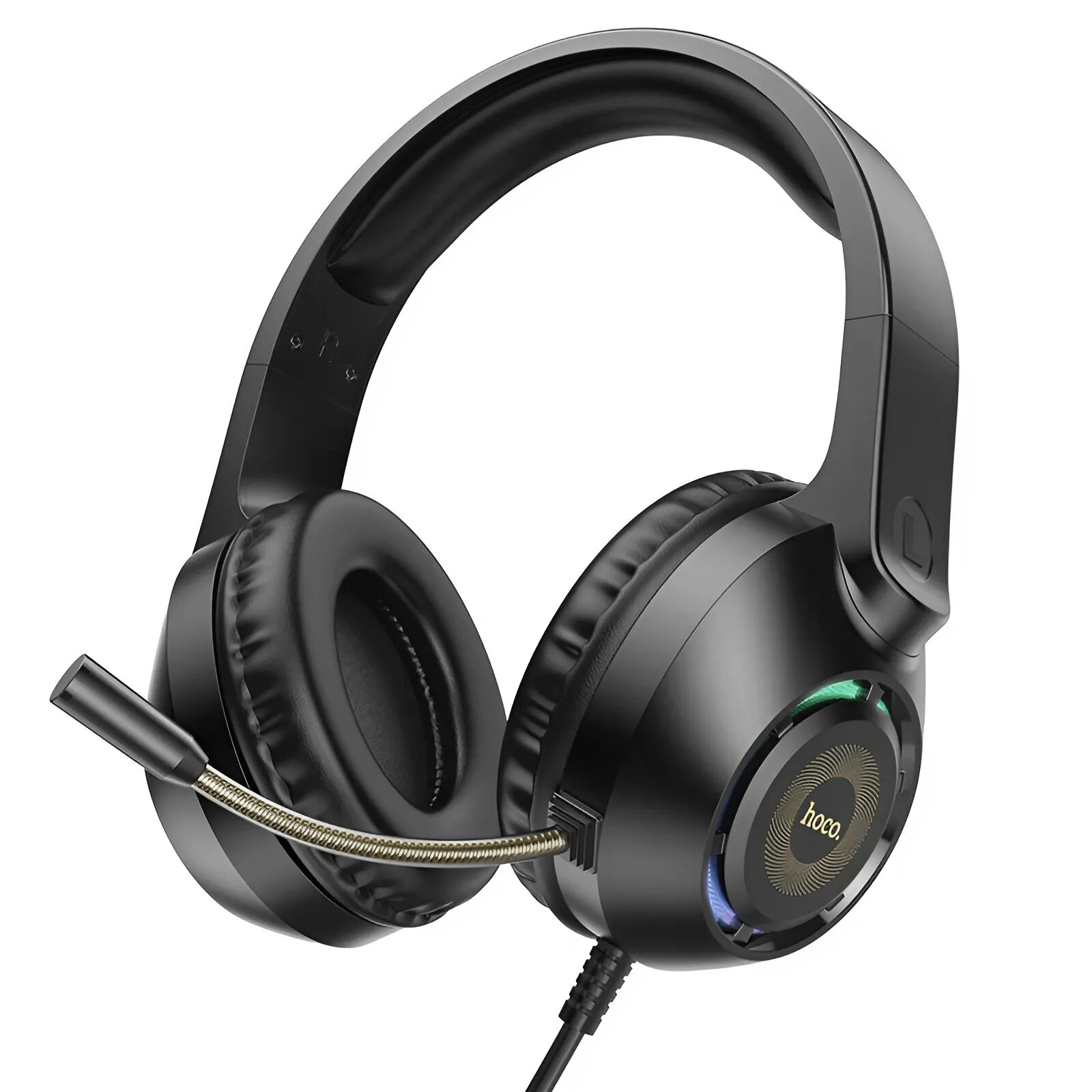 Гарнитура игровая HOCO W108 Sue 3.5 мм+USB, 2м, накладная, громкость +/- (черный)