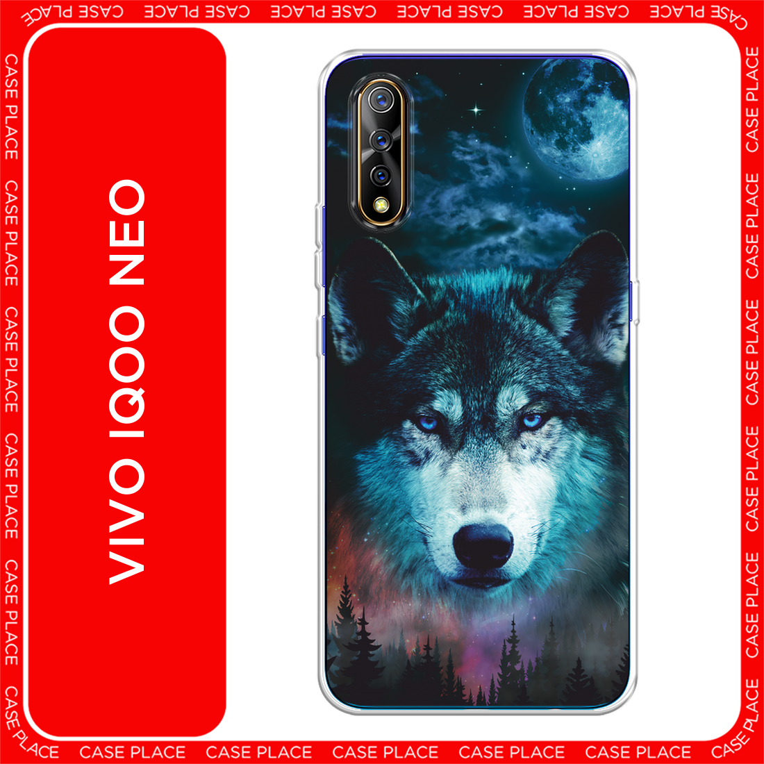 Чехол на Vivo iQOO Neo/V17 Neo / Виво iQOO Neo/V17 Neo с принтом Лунный волк