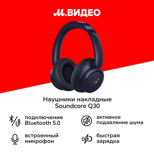 Наушники накладные Bluetooth Soundcore Q30 Midnight Blue v2 9999₽
