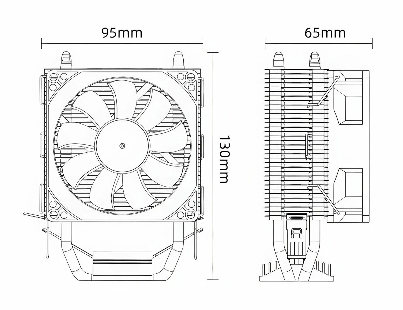 Радиатор процессора COOLMOON, с вентилятором, башенный, RGB, черный — фото 1