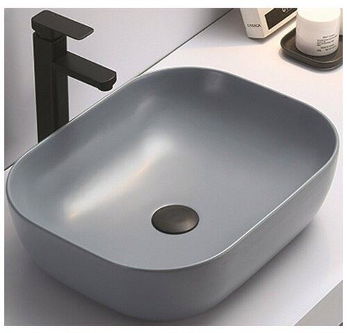 Раковина для ванной, CeramaLux 78104MHL-4, накладная, прямоугольная, с антигрязевым покрытием, без отверстия под смеситель. Гарантия 10 лет.