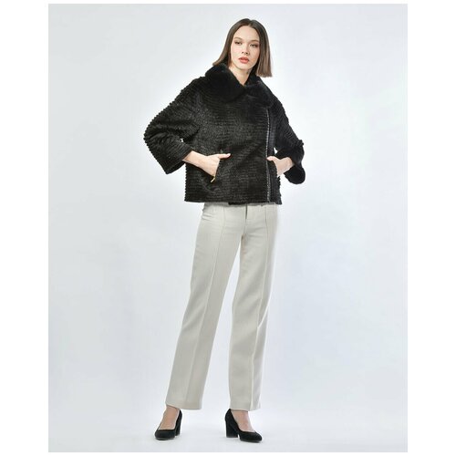 фото Куртка symetrie paris, норка, силуэт прямой, карманы, размер l, черный