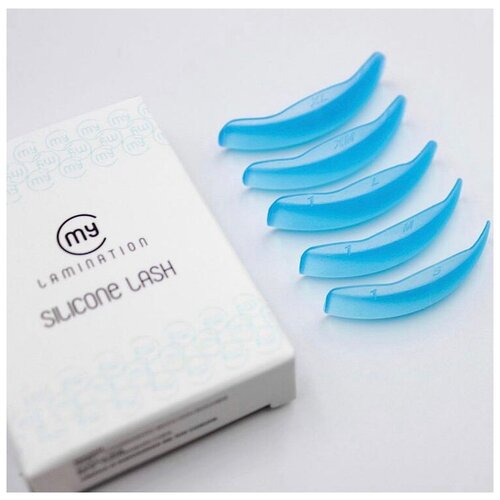 Набор силиконовых бигудей для завивки ресниц My Lamination BLUE (плоские) MIX