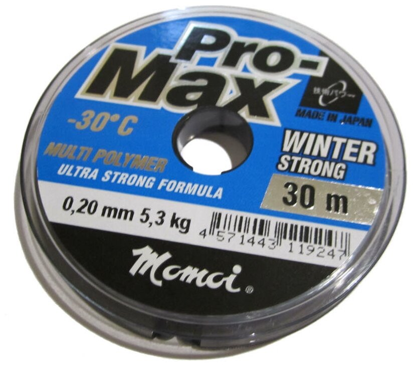 Леска Momoi Pro-Max Winter Strong 0,20мм 30м прозрачная