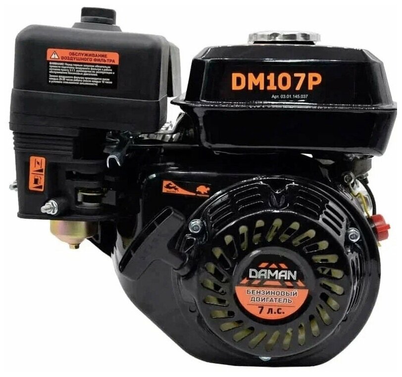 Двигатель бензиновый DAMAN DM107Р19 ( 7,0л. с 19 мм вал 61 мм длина вала, ручной стартер ) - фотография № 14