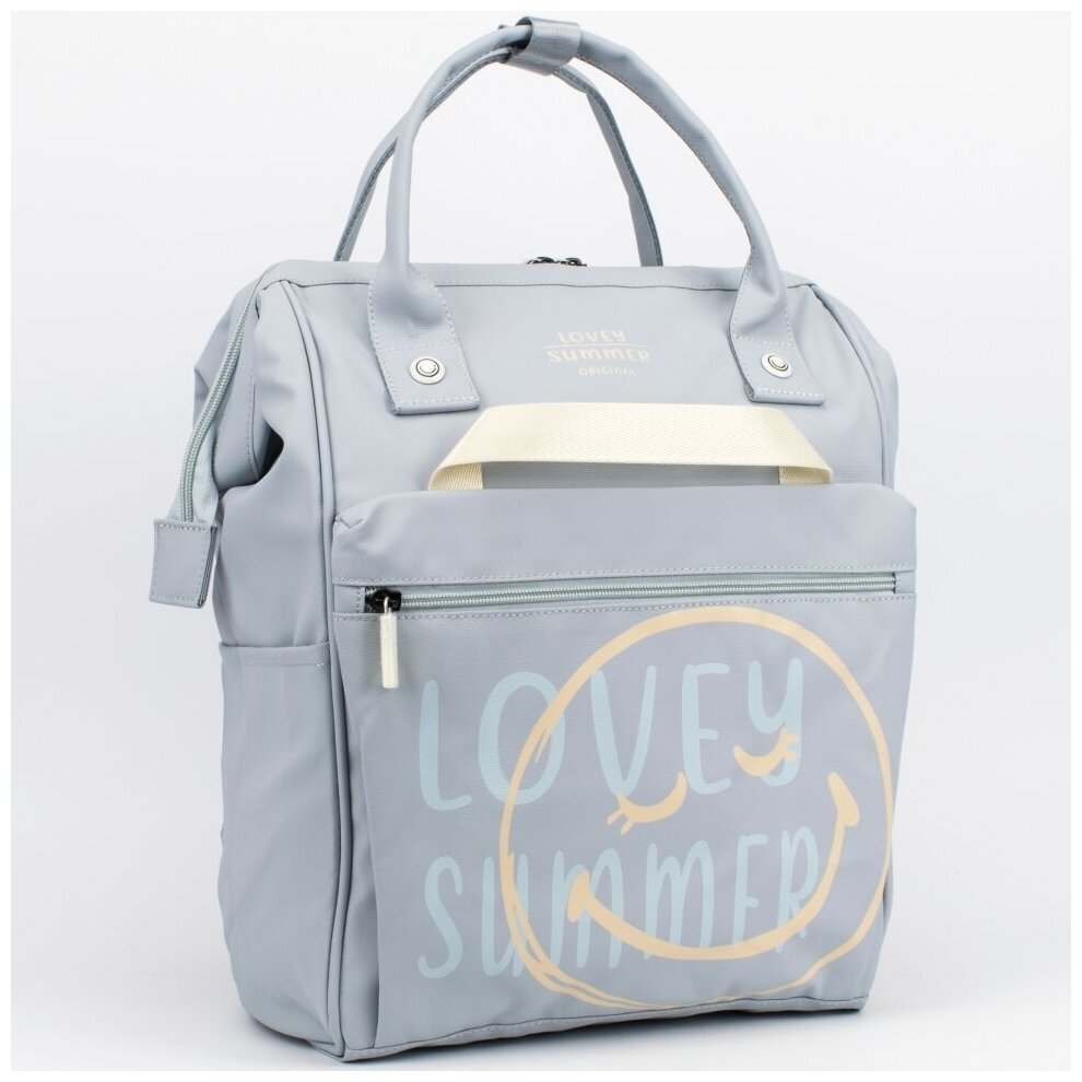 Рюкзак сумка LOVEY SUMMER, женский, городской, 40x28x19 см, голубой