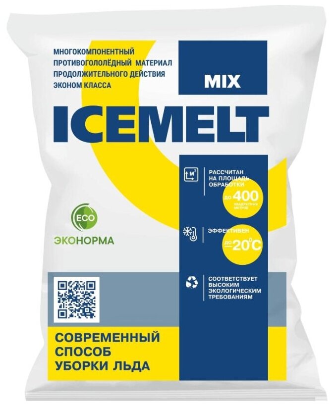 Реагент антигололедный 25 кг, ICEMELT Mix, до -20С, хлористый натрий, мешок - фотография № 3