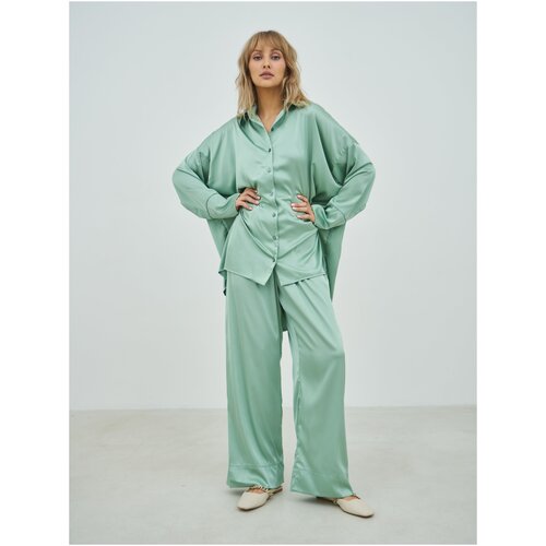 Рубашка в стиле oversize из искуственного шелка