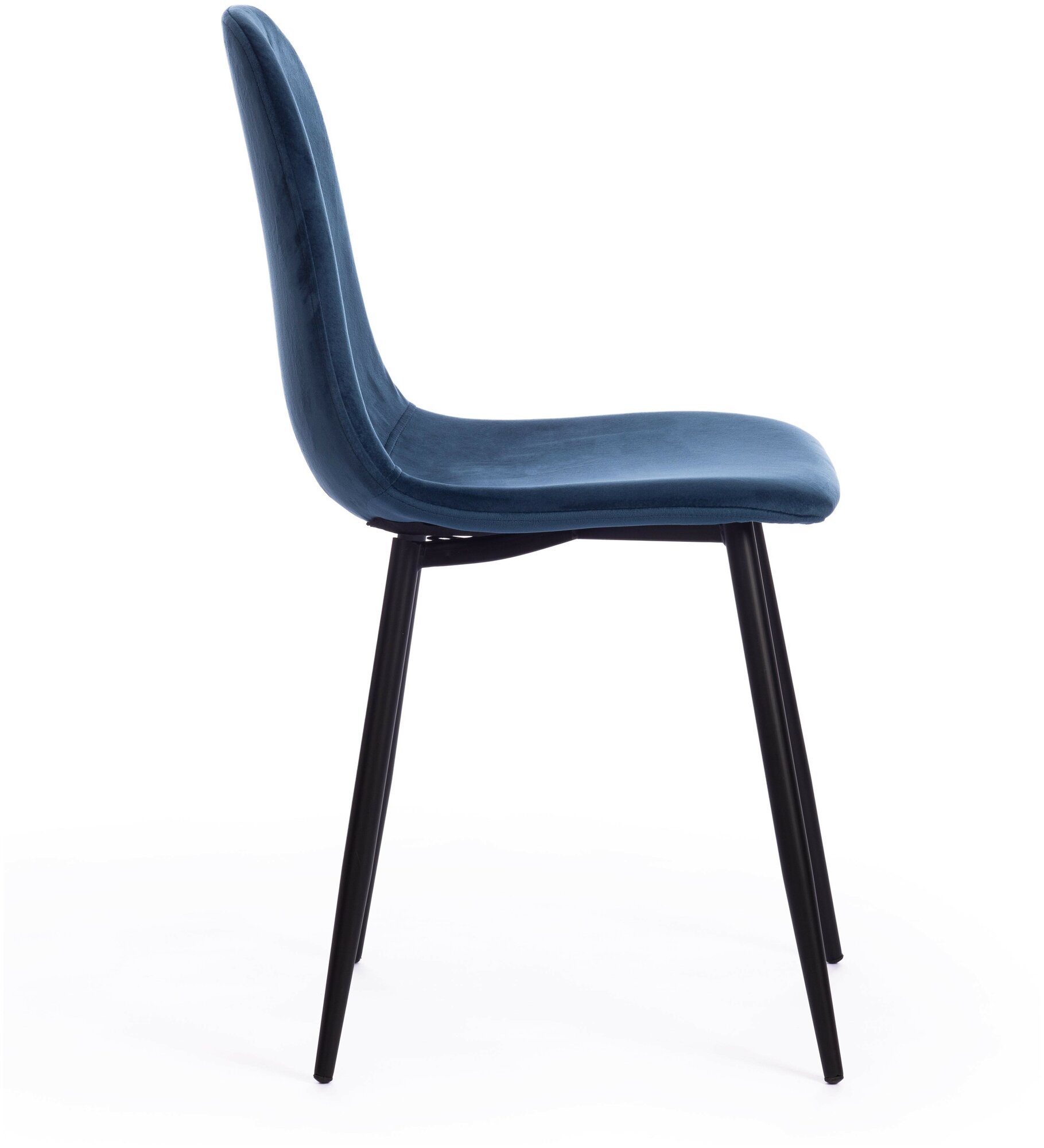 Комплект стульев для кухни TetChair BREEZE (mod. 4724), вельвет/металл, 45х64х82 см, Blue (синий)/черный (4 шт. в 1 упаковке) - фотография № 4